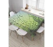 Прямоугольная скатерть JoyArty Зонтик одуванчика в росе из сатена tc_27753_120x145