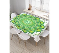 Прямоугольная скатерть JoyArty Зеленая мандала из сатена tc_18757_120x145