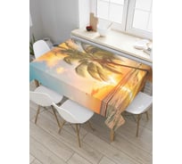Прямоугольная скатерть JoyArty Согретые пальмы из сатена tc_8183_120x145