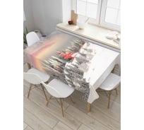 Прямоугольная скатерть JoyArty Деревянная колокольня из сатена tc_79773_120x145