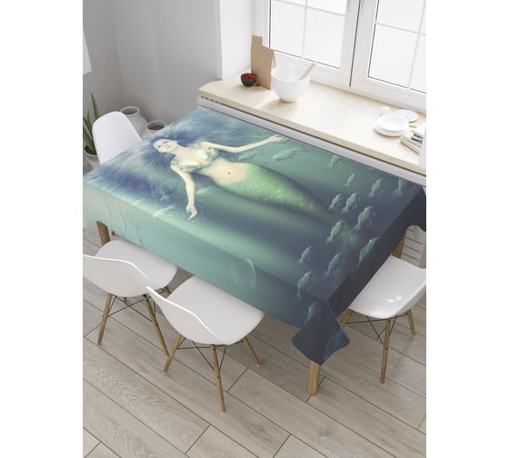Прямоугольная скатерть JoyArty Сила русалки из сатена tc_9105_120x145 1