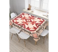 Прямоугольная скатерть JoyArty Ретро узоры с квадратами из сатена tc_19730_120x145