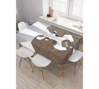 Прямоугольная скатерть JoyArty Дикий бой из сатена tc_9548_120x145