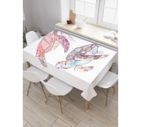 Прямоугольная скатерть JoyArty Морские черепахи из сатена tc_35247_120x145