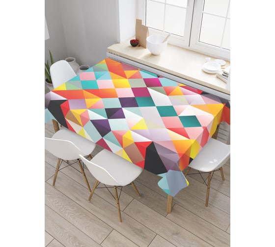 Прямоугольная скатерть JoyArty Геометрическая загадка из сатена tc_18670_120x145 1