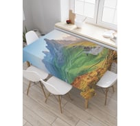 Прямоугольная скатерть JoyArty Зеленые горы из сатена tc_19297_120x145
