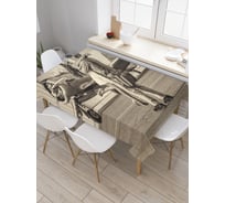 Прямоугольная скатерть JoyArty Девушка летчика из сатена tc_39105_120x145