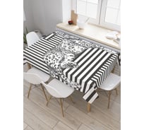 Прямоугольная скатерть JoyArty Пятна на полосках из сатена tc_29484_120x145
