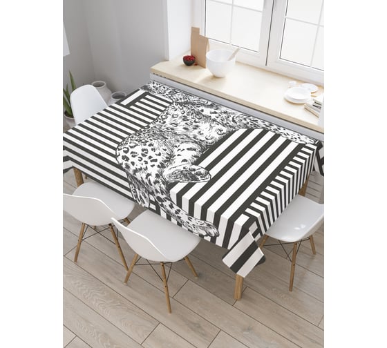 Прямоугольная скатерть JoyArty Пятна на полосках из сатена tc_29484_120x145 1
