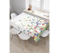 Прямоугольная скатерть JoyArty Земляничная преграда из сатена tc_30381_120x145