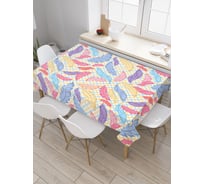 Прямоугольная скатерть JoyArty Радуга из перьев из сатена tc_20207_120x145