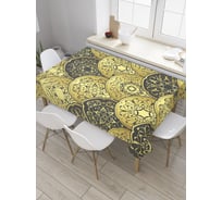 Прямоугольная скатерть JoyArty Золотые круги из сатена tc_33840_120x145