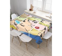 Прямоугольная скатерть JoyArty Ретро романтика из сатена tc_2717_120x145