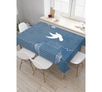 Прямоугольная скатерть JoyArty Вылетевший из клетки голубь из сатена tc_30185_120x145