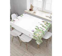 Прямоугольная скатерть JoyArty Кактусовое обрамление из сатена tc_36181_120x145