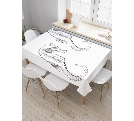 Прямоугольная скатерть JoyArty Морские коньки из сатена tc_21710_120x145 1