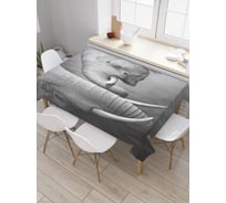 Прямоугольная скатерть JoyArty Семья слонов из сатена tc_21072_120x145