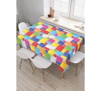 Прямоугольная скатерть JoyArty Мозаика с квадратов из сатена tc_21758_120x145