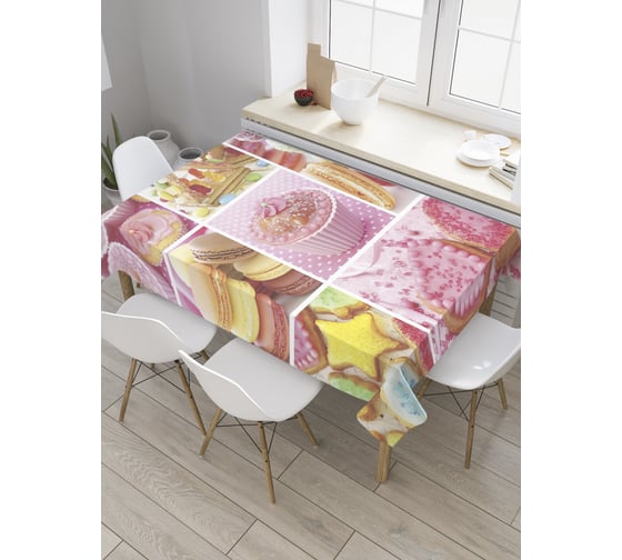 Прямоугольная скатерть JoyArty Выпечка с кремом из сатена tc_32057_120x145 1