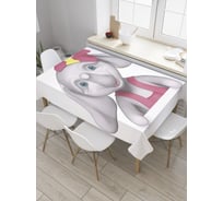 Прямоугольная скатерть JoyArty Слоненок с бантиком из сатена tc_36189_120x145