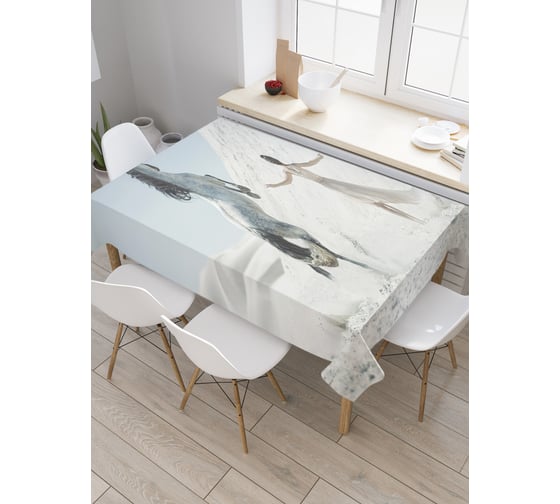 Прямоугольная скатерть JoyArty Дрессировщица из сатена tc_37426_120x145 1