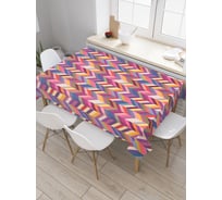 Прямоугольная скатерть JoyArty Разноцветный зигзаг из сатена tc_31727_120x145