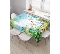 Прямоугольная скатерть JoyArty Сквозь траву к небу из сатена tc_18332_120x145