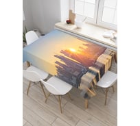Прямоугольная скатерть JoyArty Горизонт Манхеттена на восходе солнца из сатена tc_38533_120x145