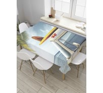 Прямоугольная скатерть JoyArty Доезжаем к пляжу из сатена tc_9691_120x145