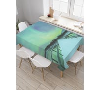 Прямоугольная скатерть JoyArty Северное сияние и мост из сатена tc_29272_120x145