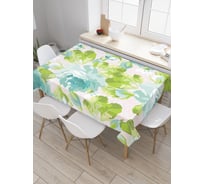 Прямоугольная скатерть JoyArty Голубые пионы из сатена tc_35855_120x145