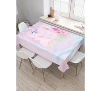 Прямоугольная скатерть JoyArty Единорог и радуга из сатена tc_4960_120x145