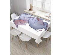 Прямоугольная скатерть JoyArty Добродушный слон из сатена tc_28183_120x145