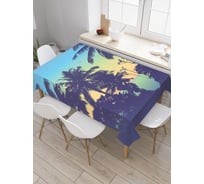 Прямоугольная скатерть JoyArty Силуэты пальм из сатена tc_29056_120x145