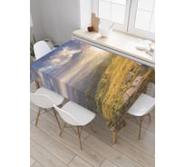 Прямоугольная скатерть JoyArty Рассвет в долине из сатена tc_32935_120x145