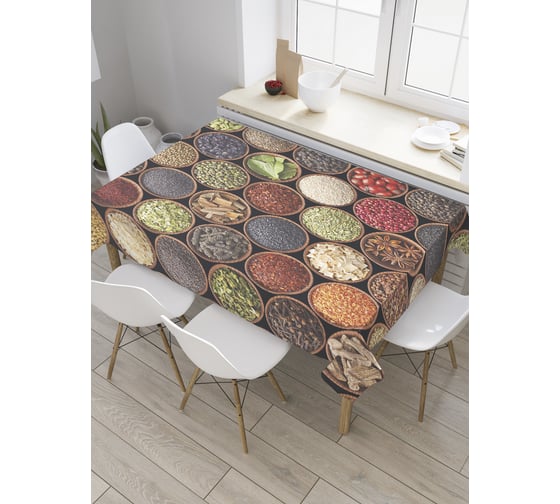 Прямоугольная скатерть JoyArty Выбор специй из сатена tc_36615_120x145 1