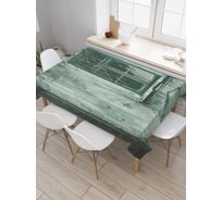 Прямоугольная скатерть JoyArty Зеленое окно из сатена tc_22089_120x145