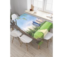 Прямоугольная скатерть JoyArty Зеленый парк в городе из сатена tc_27768_120x145