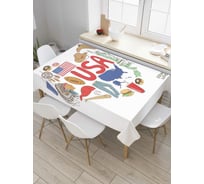 Прямоугольная скатерть JoyArty Символы любви к Америке из сатена tc_4624_120x145
