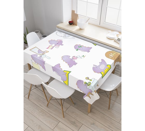 Прямоугольная скатерть JoyArty Распорядок динозаврика из сатена tc_378455_120x145 1