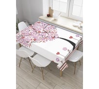 Прямоугольная скатерть JoyArty Сердечное дерево из сатена tc_31498_120x145