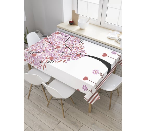 Прямоугольная скатерть JoyArty Сердечное дерево из сатена tc_31498_120x145 1