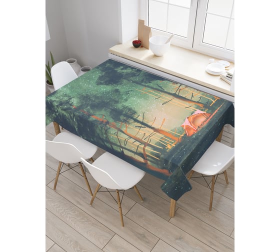 Прямоугольная скатерть JoyArty Вынужденный привал из сатена tc_23077_120x145 1