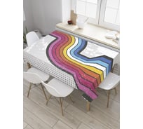 Прямоугольная скатерть JoyArty Радужные линии из сатена tc_28483_120x145