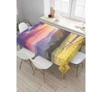 Прямоугольная скатерть JoyArty По утренним холмам из сатена tc_8236_120x145