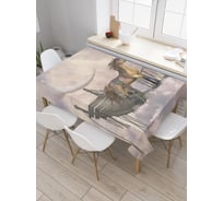 Прямоугольная скатерть JoyArty Единорог в облаках из сатена tc_4962_120x145