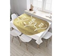 Прямоугольная скатерть JoyArty Живи, улыбайся, люби из сатена tc_35820_120x145