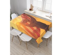 Прямоугольная скатерть JoyArty Солдат с американским флагом из сатена tc_36802_120x145