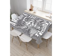 Прямоугольная скатерть JoyArty Надпись с черепом из сатена tc_30010_120x145