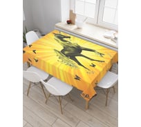 Прямоугольная скатерть JoyArty Единорог и бабочки из сатена tc_4961_120x145